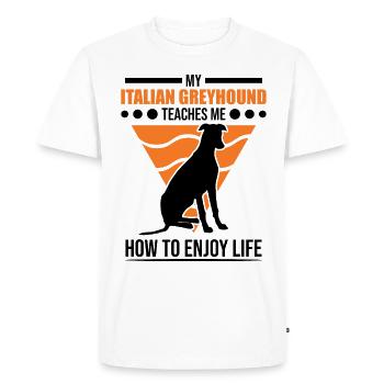 Italian greyhound Italian wind chime - Men's Premium Organic T-Shirt - white - Front - Nico (187cm)