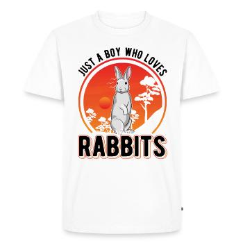 Lapin Jeune Lapin Lapin Lapin - T-shirt Premium bio Homme - blanc - Devant - Nico (187cm)