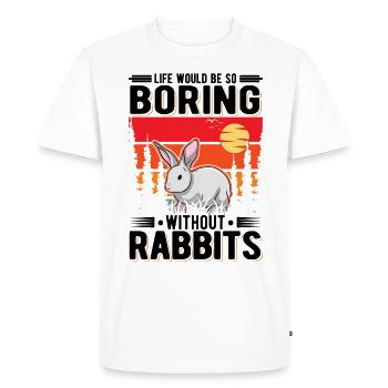 Lapin Cadeau Lapin Lapin Lapin - T-shirt Premium bio Homme - blanc - Devant - Nico (187cm)