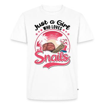 Schnecken Mädchen Snail Girl - Men's Premium Organic T-Shirt - white - Front - Nico (187cm)