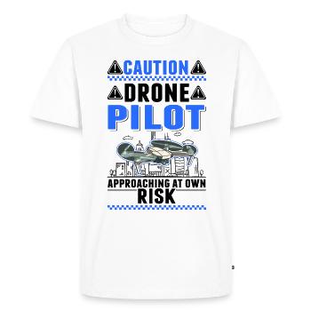 Attention Revised Drone Pilot Drones - Men's Premium Organic T-Shirt - white - Front - Nico (187cm)