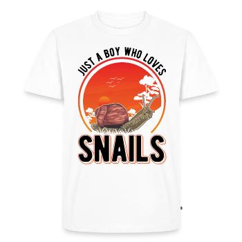 Escargot Jeune Escargot - T-shirt Premium bio Homme - blanc - Devant - Nico (187cm)