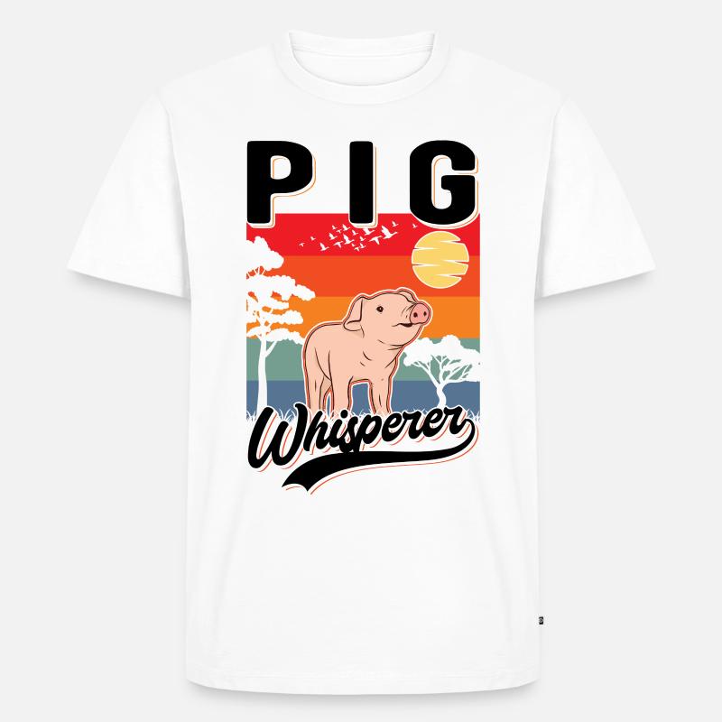 Schweineflüsterer Schweine Pig Whisperer - Männer Premium Bio T-Shirt - Weiß