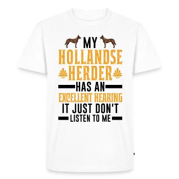 Hollandse Herder Hollandse Herderdshond - T-shirt Premium bio Homme - blanc - Devant - Nico (187cm)