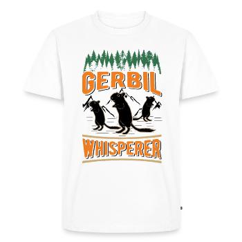 Gerbil Whisperer Racing Rat Gift Gerbil - Men's Premium Organic T-Shirt - white - Front - Nico (187cm)