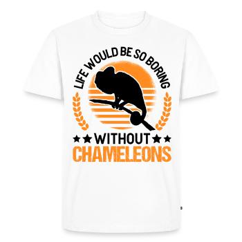 Chameleon Cadeau Caméléon - T-shirt Premium bio Homme - blanc - Devant - Nico (187cm)