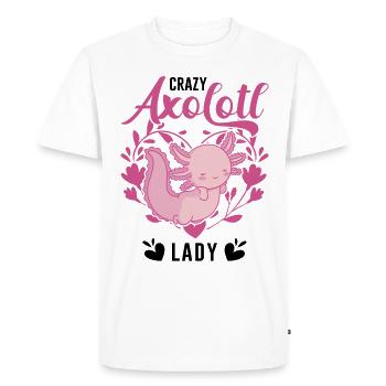 Crazy Axolotl lady tail lurch axolotl girl - Men's Premium Organic T-Shirt - white - Front - Nico (187cm)