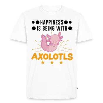 Happiness is being with Axolotls Tail Lurch - Men's Premium Organic T-Shirt - white - Front - Nico (187cm)