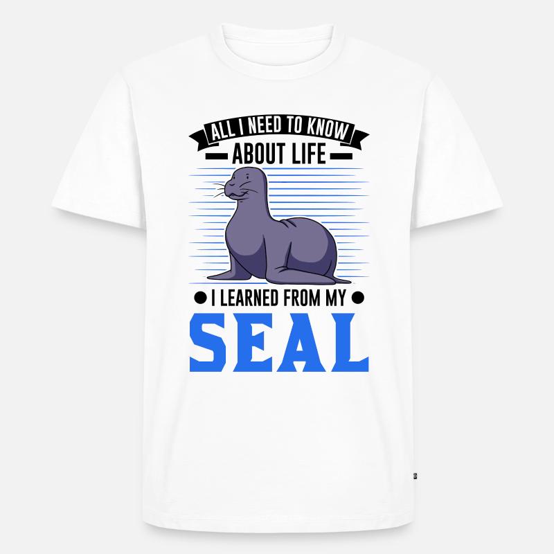 Robbe Geschenk Seal Seelöwe - Männer Premium Bio T-Shirt - Weiß