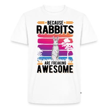 Lapin Cadeau Lapin Lapin Lapin - T-shirt Premium bio Homme - blanc - Devant - Nico (187cm)