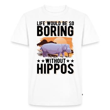 Hippo Gift Hippo Hippo Hippo - Men's Premium Organic T-Shirt - white - Front - Nico (187cm)