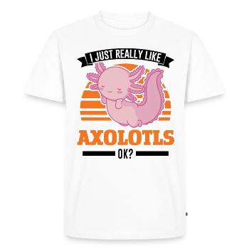 I just really like Axolotls Tail Luch - Men's Premium Organic T-Shirt - white - Front - Nico (187cm)