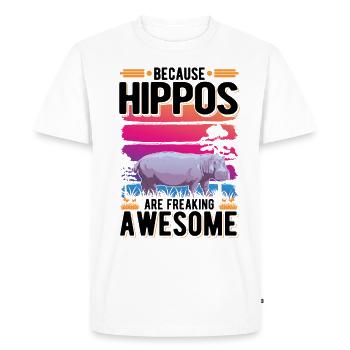 Hippo Gift Hippo Hippo Hippo - Men's Premium Organic T-Shirt - white - Front - Nico (187cm)