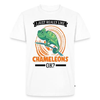 J’aime vraiment Chameleons, ok Chameleon - T-shirt Premium bio Homme - blanc - Devant - Nico (187cm)