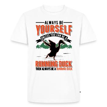 Indian Running Gift Running Duck - T-shirt Premium bio Homme - blanc - Devant - Nico (187cm)