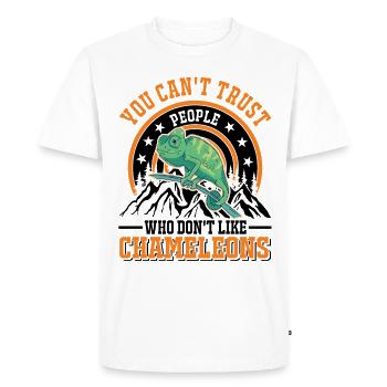 Chameleon Cadeau Caméléon - T-shirt Premium bio Homme - blanc - Devant - Nico (187cm)