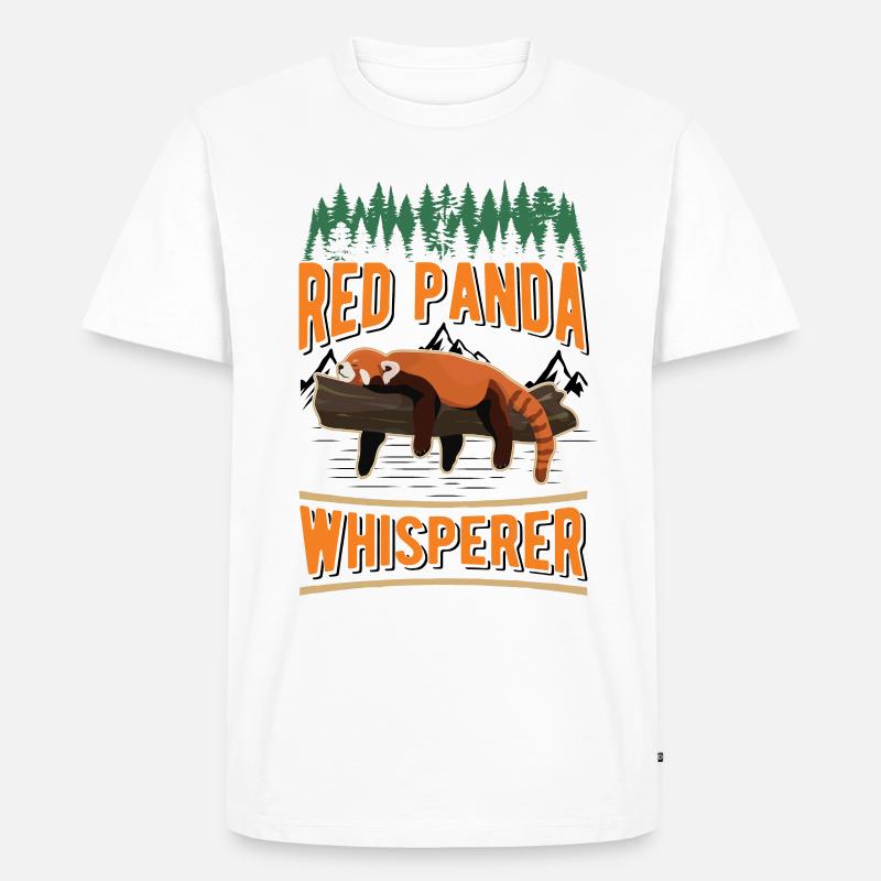 Roter Panda Flüsterer - Männer Premium Bio T-Shirt - Weiß