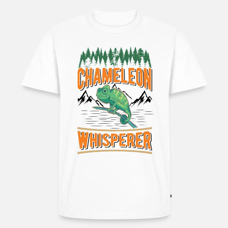 Chamäleon Flüsterer Chameleon Whisperer - Männer Premium Bio T-Shirt - Weiß