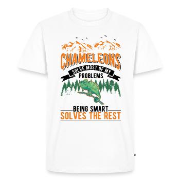 Chameleon Gift Chameleon - Men's Premium Organic T-Shirt - white - Front - Nico (187cm)