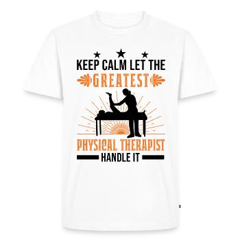 Meilleur physiothérapeute Physiothérapie Physio - T-shirt Premium bio Homme - blanc - Devant - Nico (187cm)