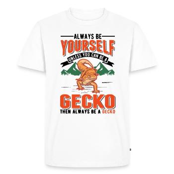 Soyez toujours vous-même À moins que vous ne puissiez être un Gecko - T-shirt Premium bio Homme - blanc - Devant - Nico (187cm)