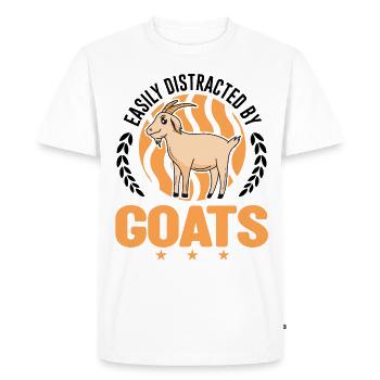 Facilement distrait par les chèvres Ziegenwirt Goat - T-shirt Premium bio Homme - blanc - Devant - Nico (187cm)