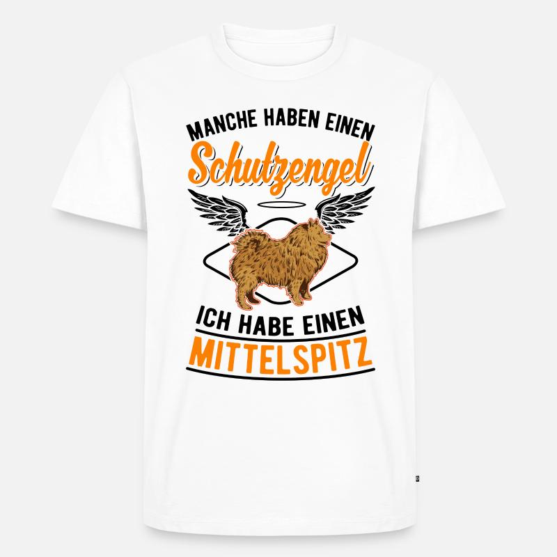 Mittelspitz Schutzengel - Männer Premium Bio T-Shirt - Weiß