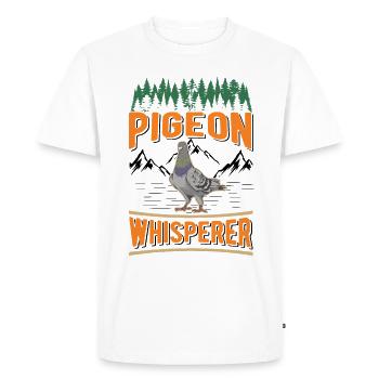 Pigeon Whisperer Pigeon Whisperer Pigeon Fancier - T-shirt Premium bio Homme - blanc - Devant - Nico (187cm)