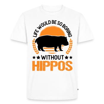 Hippo Gift Hippo Hippo Hippo - Men's Premium Organic T-Shirt - white - Front - Nico (187cm)