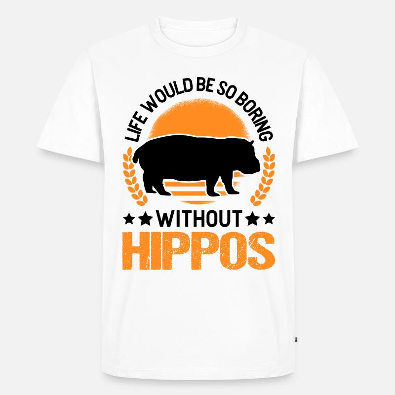 Nilpferd Geschenk Hippo Flusspferd - Männer Premium Bio T-Shirt - Weiß