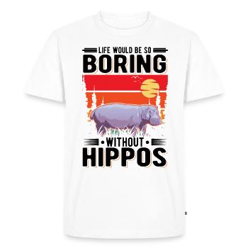 Hippo Gift Hippo Hippo Hippo - Men's Premium Organic T-Shirt - white - Front - Nico (187cm)