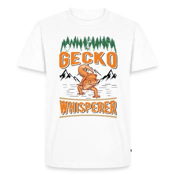 Gecko Whisperer Gecko Whisperer Leopard Gecko - Men's Premium Organic T-Shirt - white - Front - Nico (187cm)