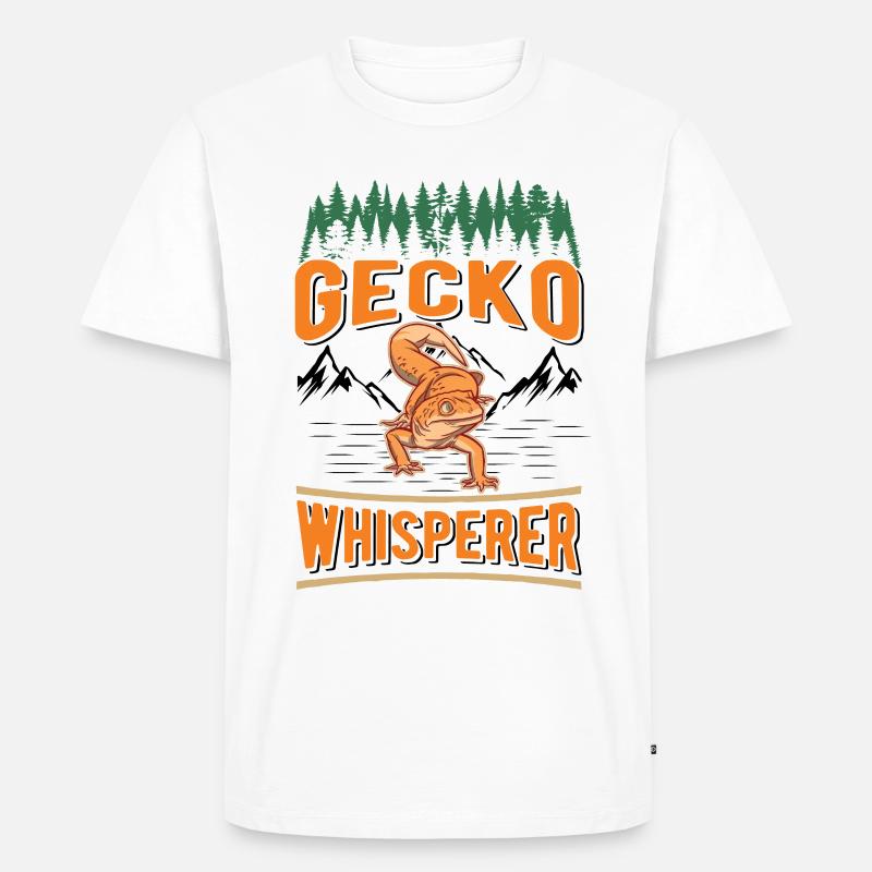 Geckoflüsterer Gecko Whisperer Leopardgecko - Männer Premium Bio T-Shirt - Weiß