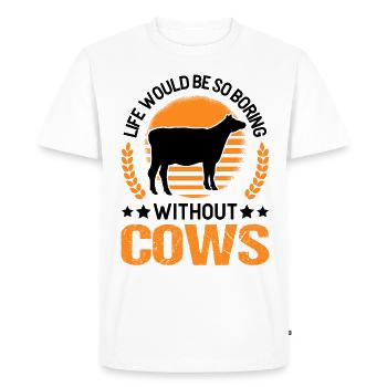 La vie serait si ennuyeuse sans Cows Kuh - T-shirt Premium bio Homme - blanc - Devant - Nico (187cm)