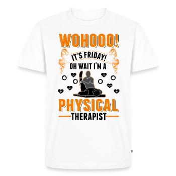 Physiothérapeute Vendredi Physiothérapie Physio - T-shirt Premium bio Homme - blanc - Devant - Nico (187cm)