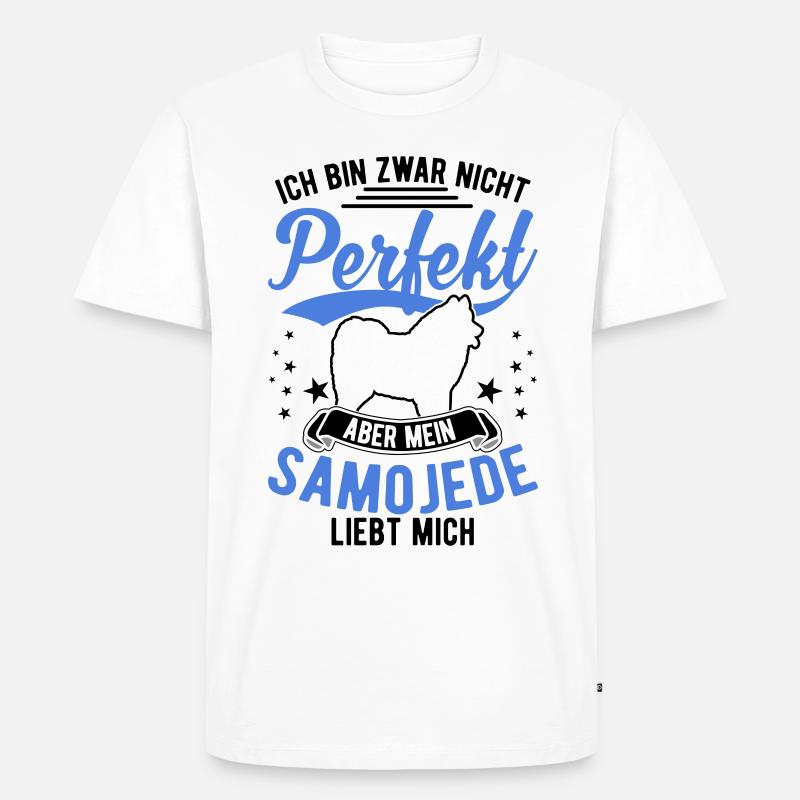 Samojede Geschenk Schlittenhund Samojeden - Männer Premium Bio T-Shirt - Weiß