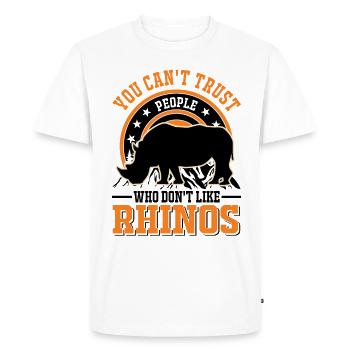Rhinocéros Cadeau Rhinocéros - T-shirt Premium bio Homme - blanc - Devant - Nico (187cm)