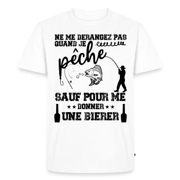 NE ME DÉRANGEZ PAS QUAND JE PÊCHE - T-shirt Premium bio Homme - blanc - Devant - Nico (187cm)