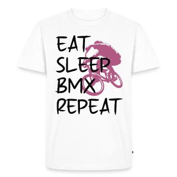 EAT SLEEP BMX REPEAT - T-shirt Premium bio Homme - blanc - Devant - Nico (187cm)