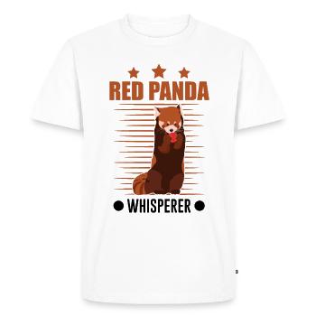 Chuchoteur de panda roux - T-shirt Premium bio Homme - blanc - Devant - Nico (187cm)