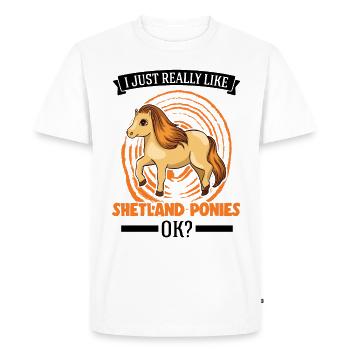 J’aime vraiment Shetland Ponies Shetty - T-shirt Premium bio Homme - blanc - Devant - Nico (187cm)