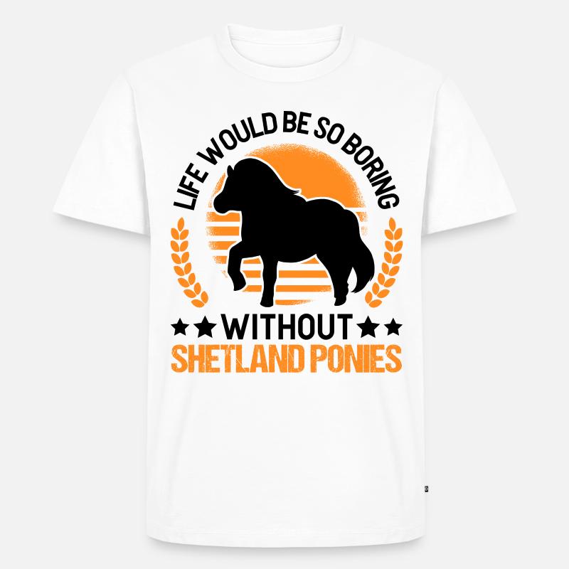 Shetland Pony Geschenk Shetty - Männer Premium Bio T-Shirt - Weiß