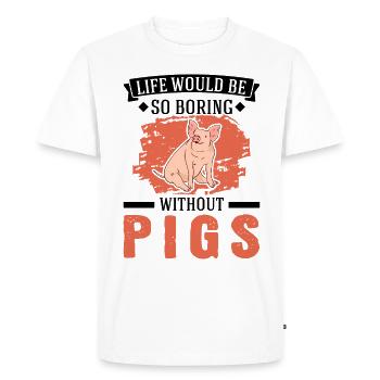 Pig Gift Farmer Pigs - Men's Premium Organic T-Shirt - white - Front - Nico (187cm)