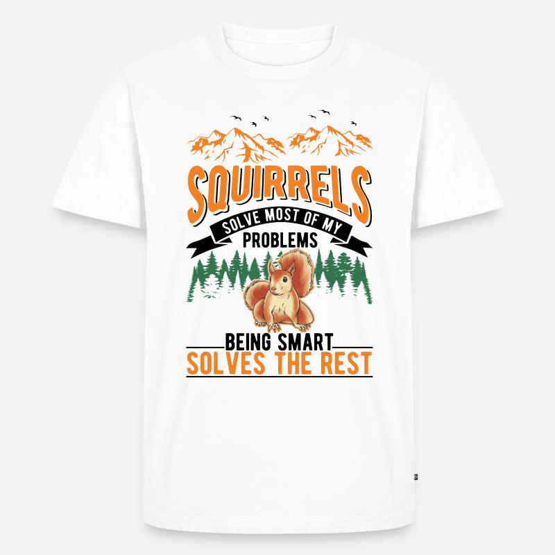 Eichhörnchen Geschenk Grauhörnchen Squirrel - Männer Premium Bio T-Shirt - Weiß