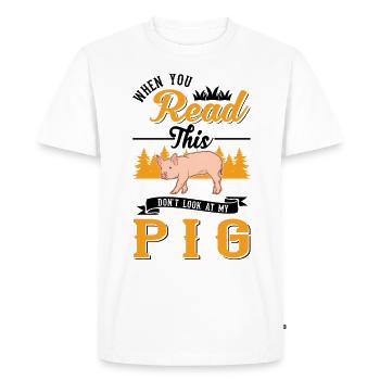 Pig Gift Farmer Pigs - Men's Premium Organic T-Shirt - white - Front - Nico (187cm)
