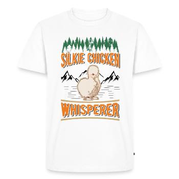 Silkie Chicken Whisperer Silk Chicken Whisperer - Men's Premium Organic T-Shirt - white - Front - Nico (187cm)