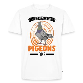 I just really like Pigeons Pigeon Pigeon Fancier - Men's Premium Organic T-Shirt - white - Front - Nico (187cm)