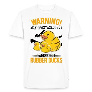 Peut parler spontanément de Rubber Ducks - T-shirt Premium bio Homme - blanc - Devant - Nico (187cm)