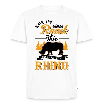 Rhinocéros Cadeau Rhinocéros - T-shirt Premium bio Homme - blanc - Devant - Nico (187cm)
