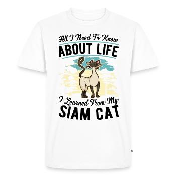 Siamese Cat Siamese Cat Siamese Cat - Men's Premium Organic T-Shirt - white - Front - Nico (187cm)